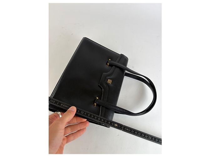Vintage Givenchy Logo Tasche 4G Leder Top-Handle Hergestellt in Japan Schwarz - Ansicht 10