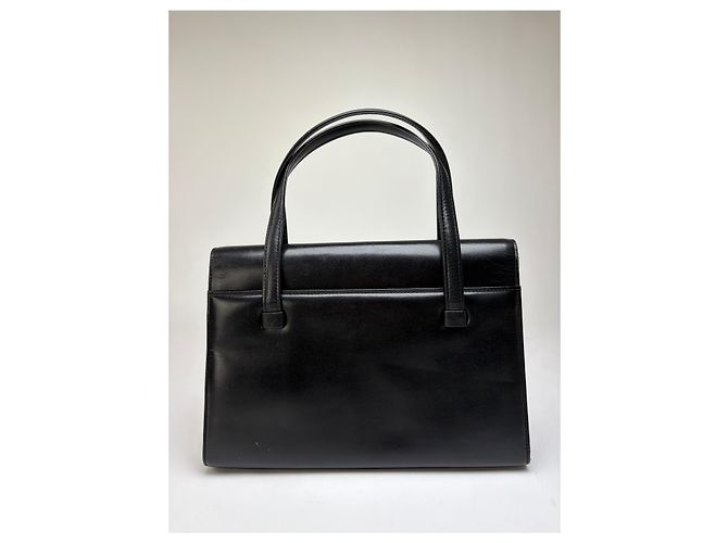 Vintage Givenchy Logo Tasche 4G Leder Top-Handle Hergestellt in Japan Schwarz - Ansicht 2