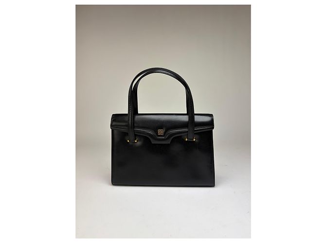 Vintage Givenchy Logo Tasche 4G Leder Top-Handle Hergestellt in Japan Schwarz - Ansicht 5