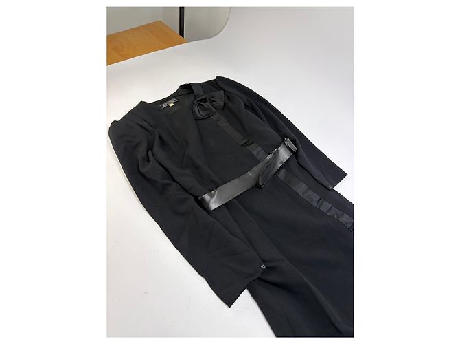 Abito Vintage Givenchy in lana con fiocco c. fine anni '80 Nero M - vista 5