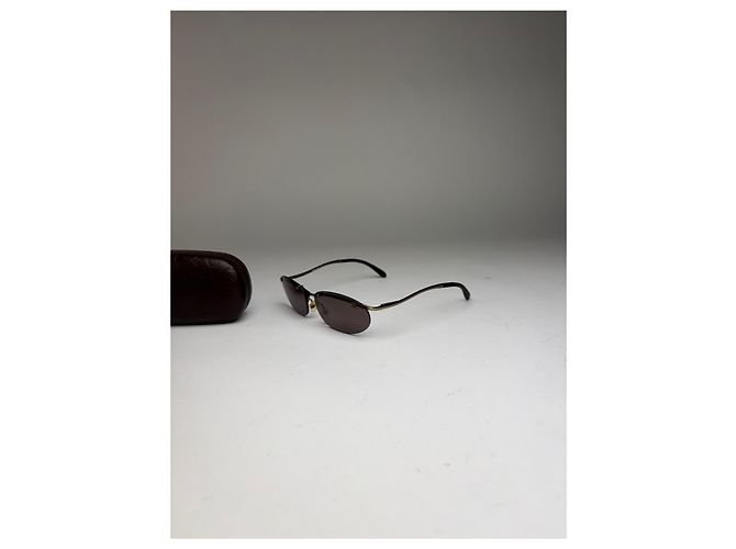 Céline Occhiali da sole Vintage Celine Triomphe Metal Fine anni 1990 Black Gold D'oro - vista 13
