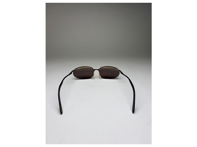 Céline Occhiali da sole Vintage Celine Triomphe Metal Fine anni 1990 Black Gold D'oro - vista 7