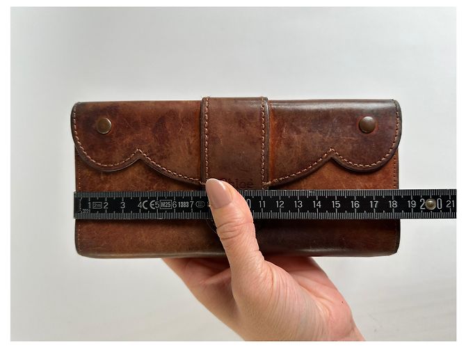Vintage Chloé Bifold Leather Wallet Early 2000s Brown Beige - view 7