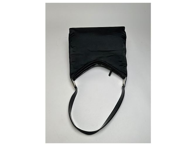 Vintage Gucci Nylon Hobo Bag Schwarz Silber - Ansicht 7