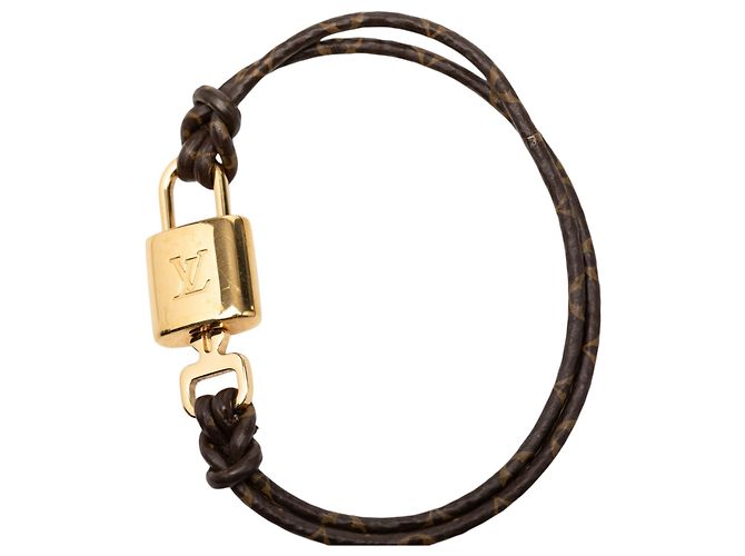 Bracciale Louis Vuitton Monogram LV Padlock Marrone 17 - vista 4
