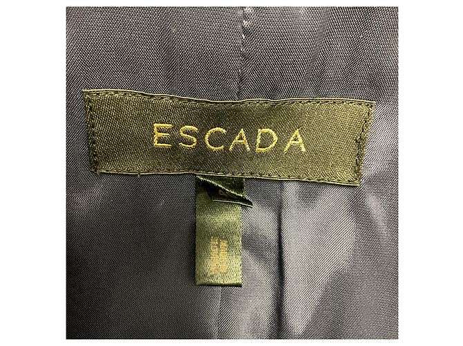 Blazer in velluto blu navy Escada a due bottoni con dettaglio a fiocco - vista 4