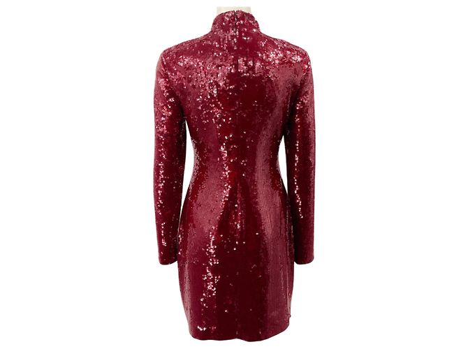 Veronica Beard Sylee Kleid mit Pailletten in Weinrot - Ansicht 3