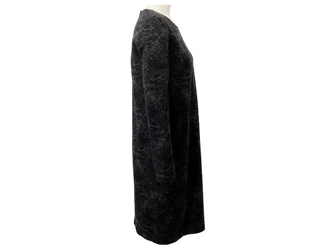 Max Mara Grey Wool Jacquard Dress - view 2