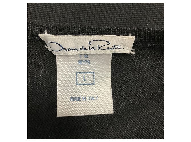 Oscar de la Renta Ärmelloser Strickpullover mit Pailletten in Schwarz / Grün / Silber Metallic - Ansicht 4