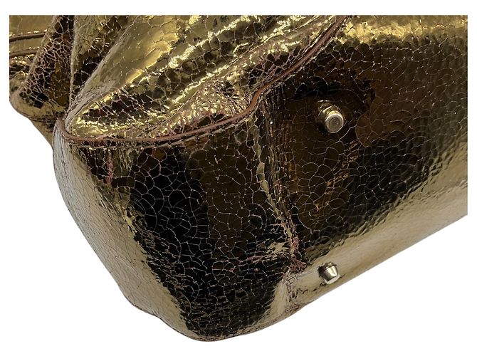 Borsa a tracolla Anya Hindmarch in pelle craquelé metallizzata oro D'oro - vista 11