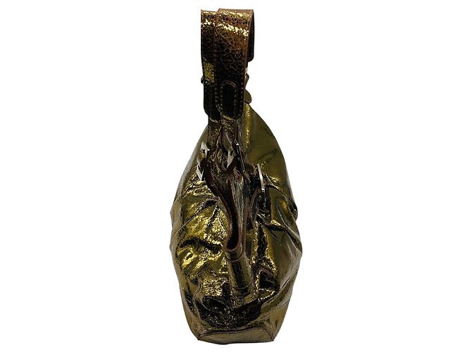 Borsa a tracolla Anya Hindmarch in pelle craquelé metallizzata oro D'oro - vista 2