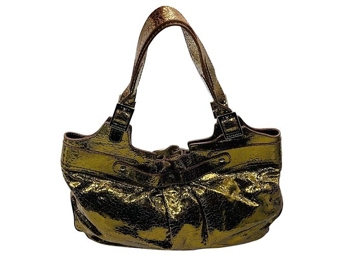 Borsa a tracolla Anya Hindmarch in pelle craquelé metallizzata oro D'oro - vista 3