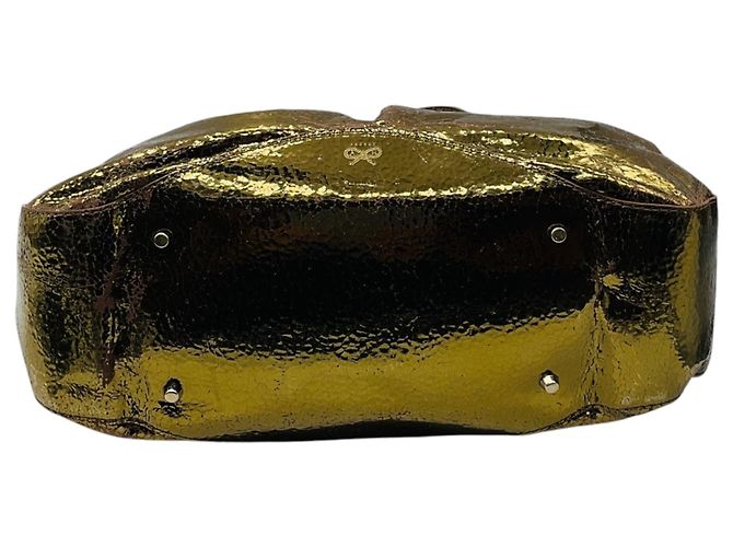 Borsa a tracolla Anya Hindmarch in pelle craquelé metallizzata oro D'oro - vista 4