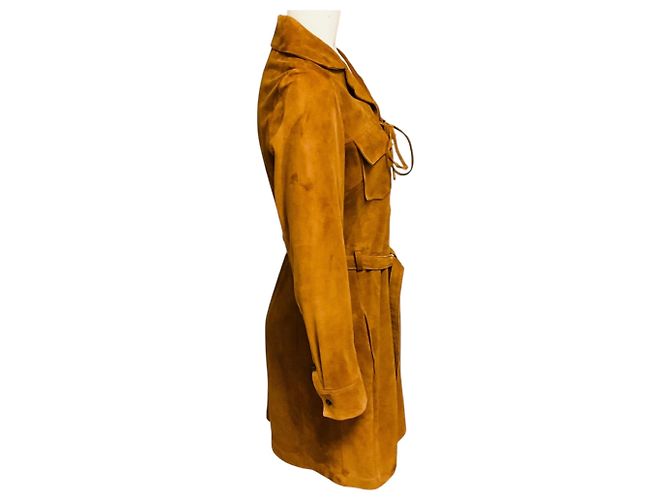 Autre Marque Abito in camoscio con lacci Terracotta Frame Marrone - vista 2