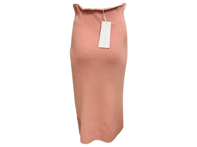 Stella Mc Cartney Falda midi de punto acanalado de lana Blush Pink Stella McCartney - vista 3