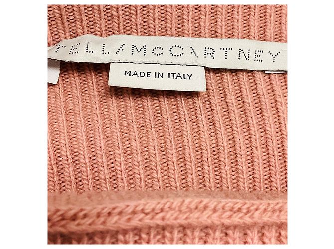Stella Mc Cartney Falda midi de punto acanalado de lana Blush Pink Stella McCartney - vista 4