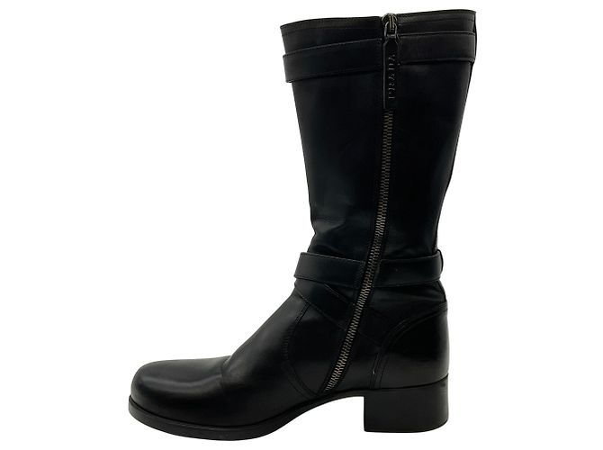 Botas Moto con Cinturón de Piel Negra Prada Negro - vista 3