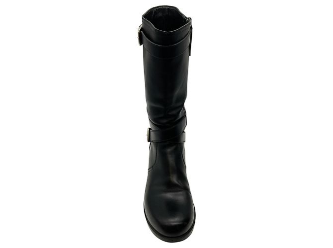 Botas Moto con Cinturón de Piel Negra Prada Negro - vista 4