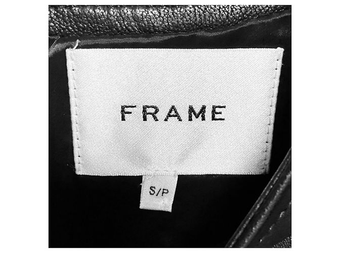 Autre Marque Frame Black ärmelloses Lammlederkleid mit Knopfleiste Schwarz - Ansicht 4