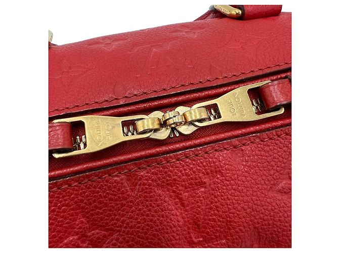 Louis Vuitton Speedy Bandoulière Pelle Empreinte Rossa Rosso - vista 14