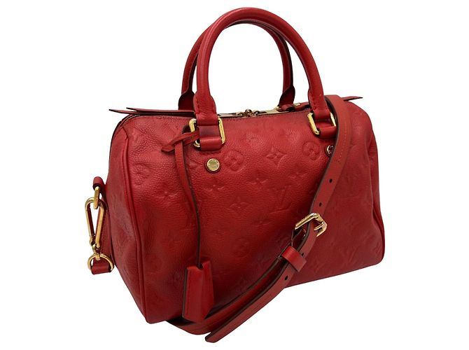 Louis Vuitton Speedy Bandoulière Pelle Empreinte Rossa Rosso - vista 2