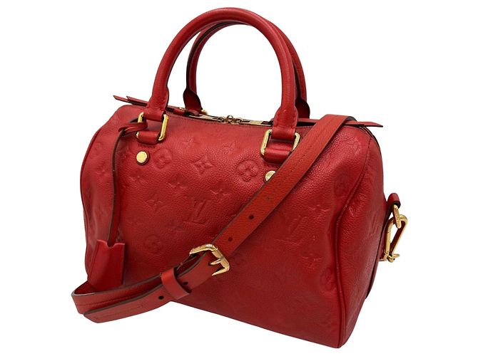 Louis Vuitton Speedy Bandoulière Pelle Empreinte Rossa Rosso - vista 3