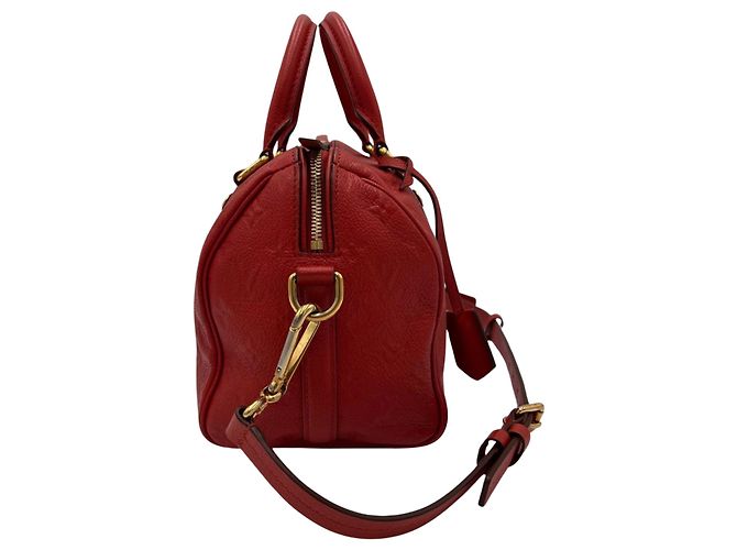 Louis Vuitton Speedy Bandoulière Pelle Empreinte Rossa Rosso - vista 4