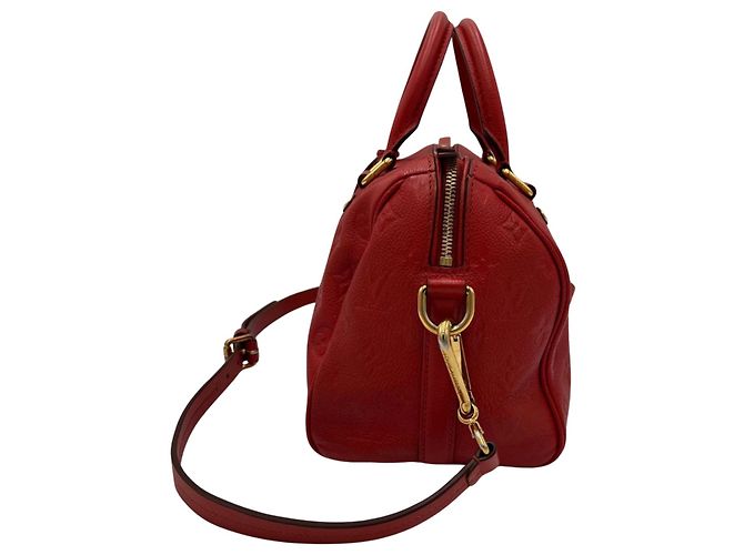 Louis Vuitton Speedy Bandoulière Pelle Empreinte Rossa Rosso - vista 5