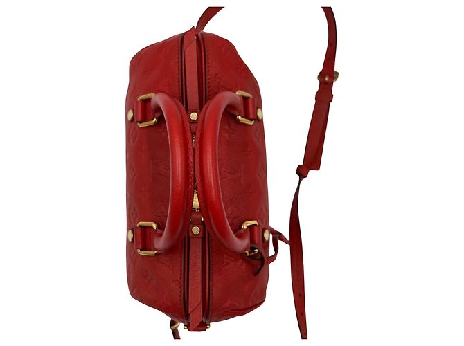 Louis Vuitton Speedy Bandoulière Pelle Empreinte Rossa Rosso - vista 6