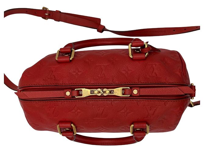 Louis Vuitton Speedy Bandoulière Pelle Empreinte Rossa Rosso - vista 7
