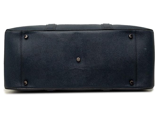Borsa business Burberry in pelle di vitello blu - vista 3