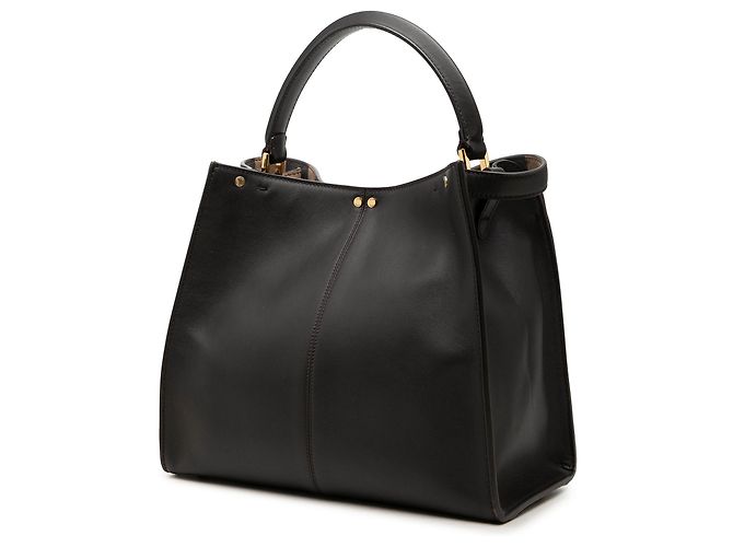 Borsa Satchel Peekaboo X Lite Medium in vitello nero Fendi - vista 2