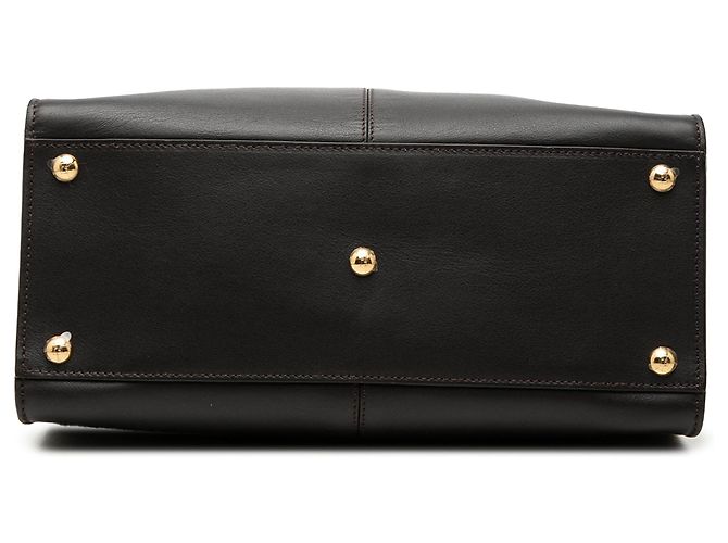 Borsa Satchel Peekaboo X Lite Medium in vitello nero Fendi - vista 3