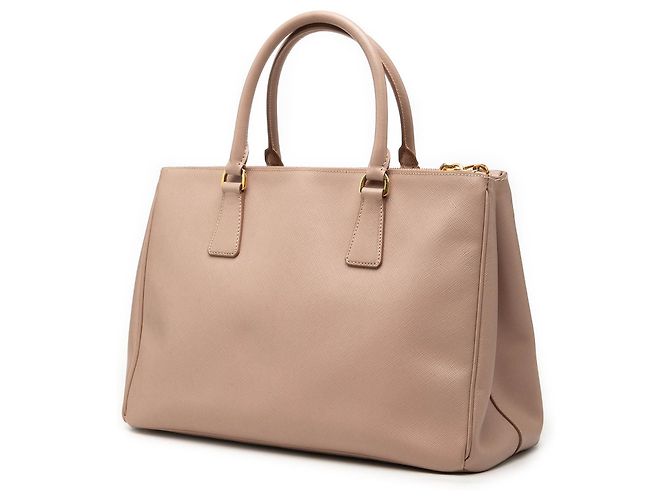 Prada Medium Saffiano Lux Galleria Double Zip Satchel Beige - Ansicht 2