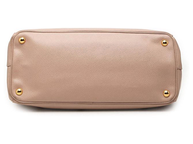 Prada Medium Saffiano Lux Galleria Double Zip Satchel Beige - Ansicht 3