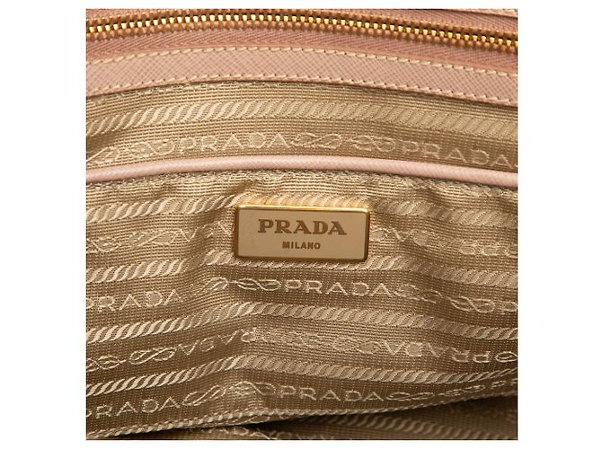 Prada Medium Saffiano Lux Galleria Double Zip Satchel Beige - Ansicht 5