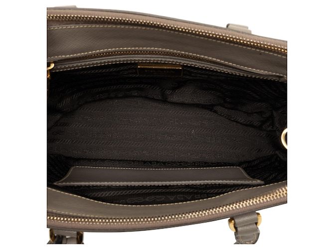 Bolso Prada Mini Saffiano Lux Galleria Double Zip Marrón Castaño - vista 4