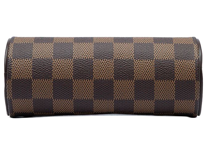 Borsa a mano Louis Vuitton Damier Ebene Papillon Pochette Marrone - vista 3
