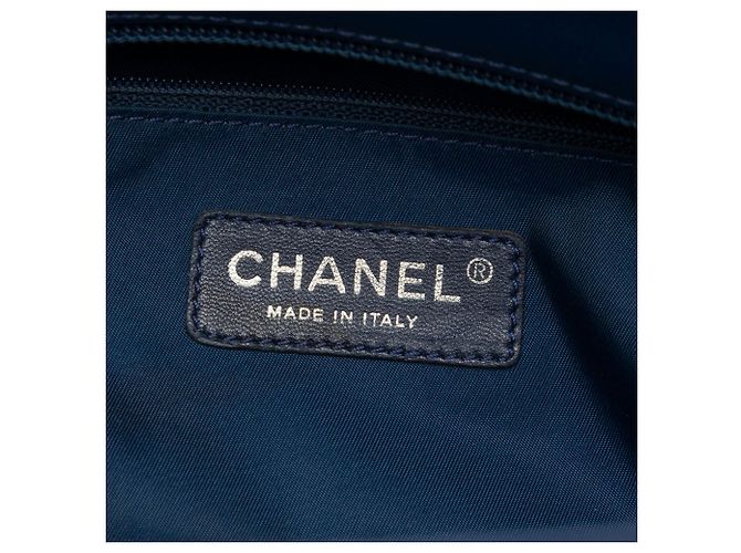 Bolsa Chanel Paris Biarritz Small em lona revestida acolchoada azul - vista 5