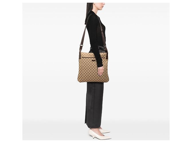 Borsa a tracolla Gucci GG Canvas beige - vista 6