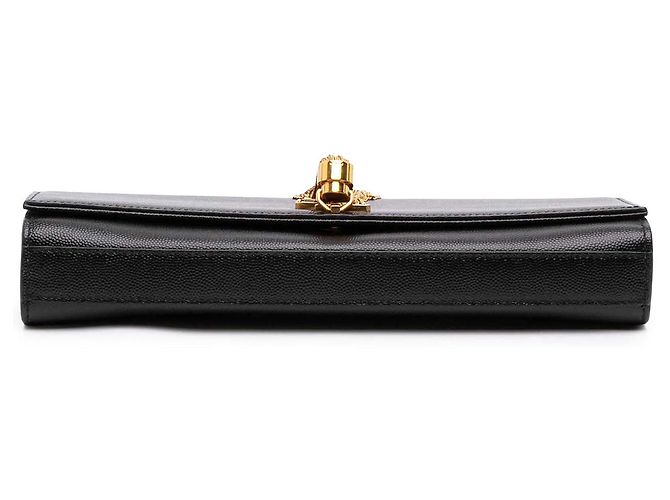 Autre Marque Clutch Saint Laurent Kate con nappa in pelle Grain de Poudre monogrammata nera Nero - vista 3