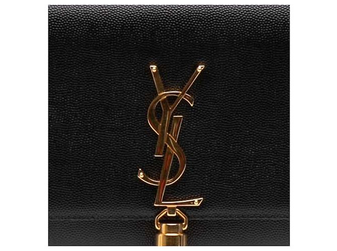 Autre Marque Clutch Saint Laurent Kate con nappa in pelle Grain de Poudre monogrammata nera Nero - vista 6
