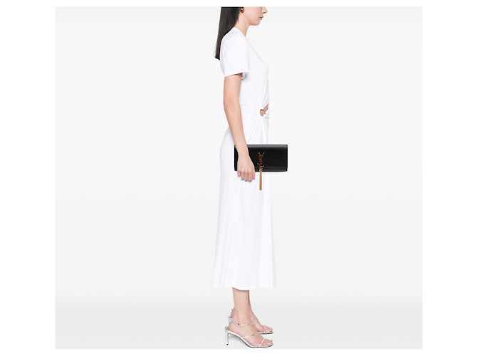 Autre Marque Clutch Saint Laurent Kate con nappa in pelle Grain de Poudre monogrammata nera Nero - vista 7