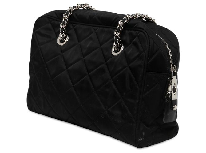 Black Prada Impuntu Tessuto Chain Shoulder Bag - view 2