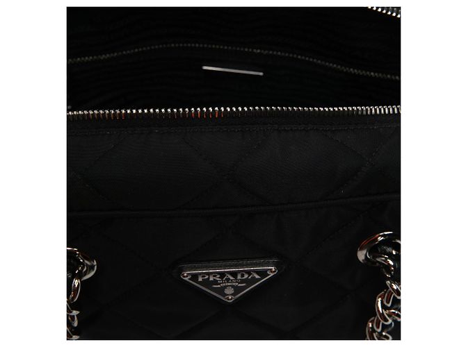 Black Prada Impuntu Tessuto Chain Shoulder Bag - view 5