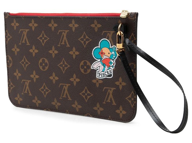Louis Vuitton Monogram Catogram Neverfull MM braune Clutch-Tasche - Ansicht 2