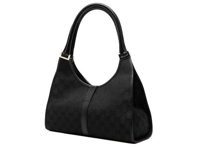 Borsa a tracolla Gucci GG Canvas Jackie Bardot Nera Nero - vista 2