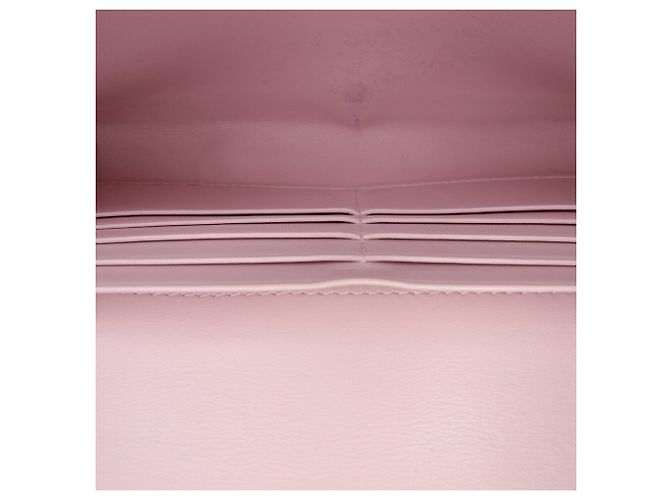 Borsa a spalla pochette a busta Prada Saffiano rosa con catena - vista 4