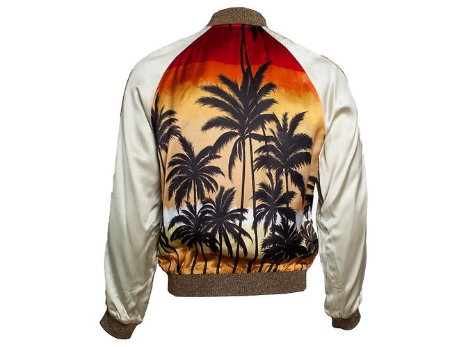 Autre Marque Saint Laurent, Palm tree Bomber Teddy Jacke in Orange Golden - Ansicht 2