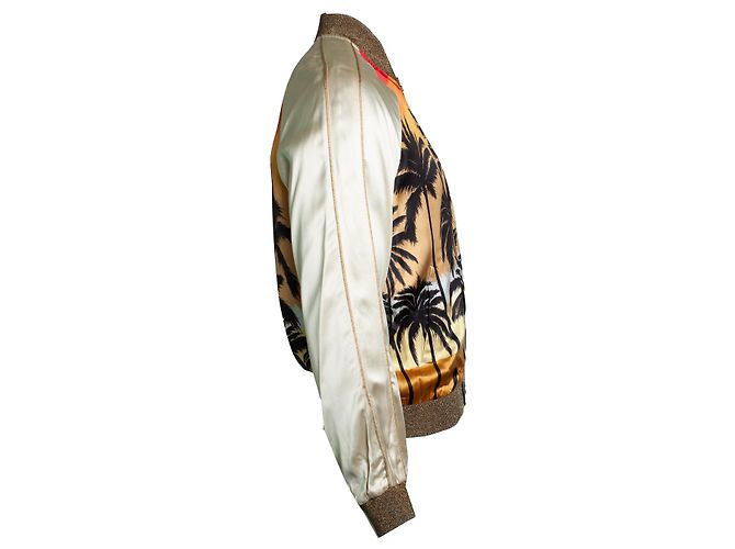 Autre Marque Saint Laurent, Palm tree Bomber Teddy Jacke in Orange Golden - Ansicht 3